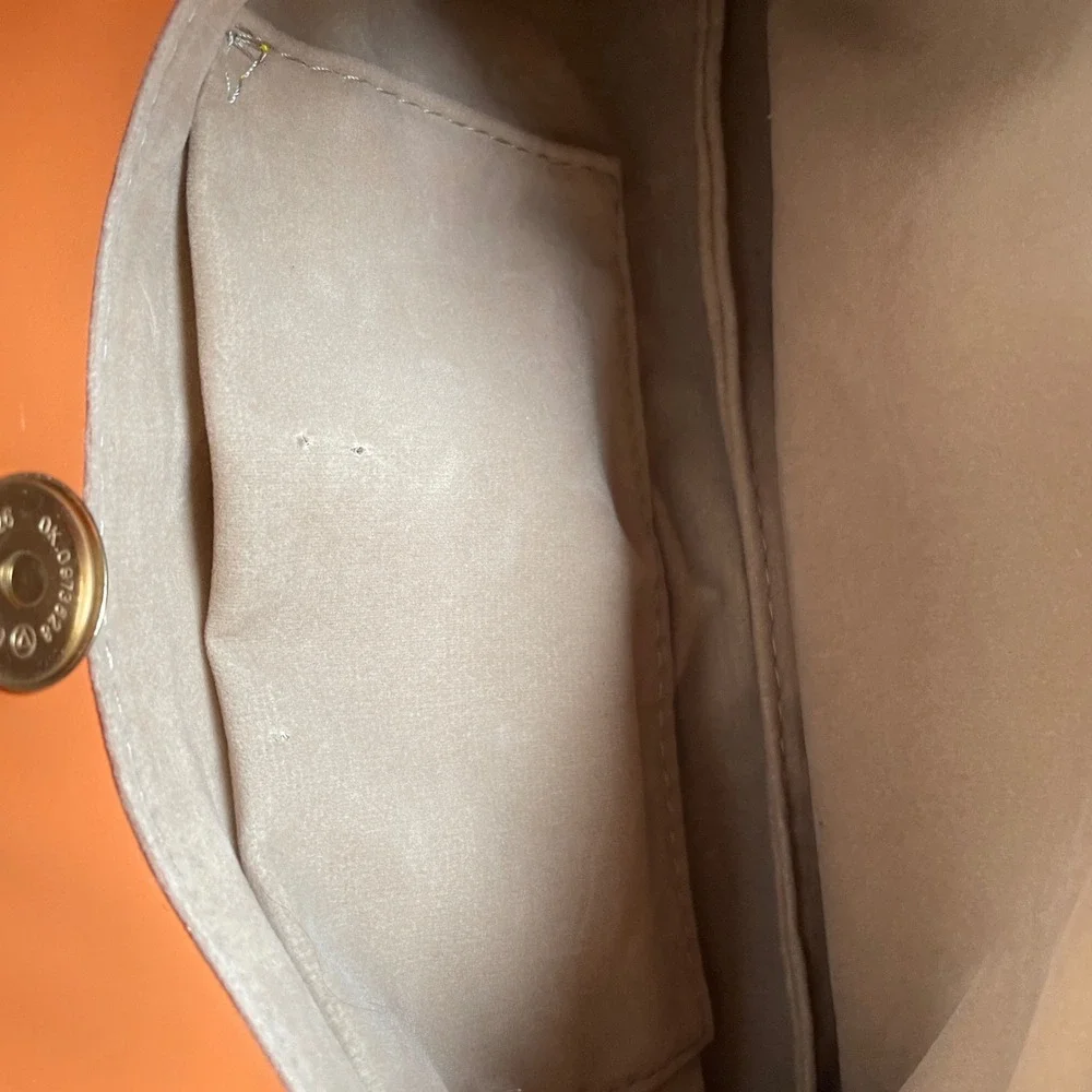 Orange Ruched Vegan Leather Shoulder Bag Chunky Gold Chain‎ Handle Hobo Bag